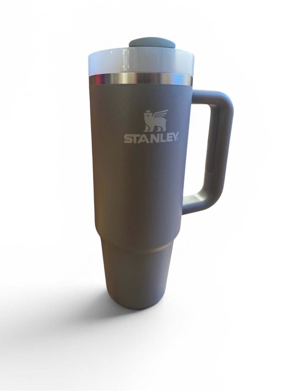 Stanley Travel Mug with Handle - Gray and White
